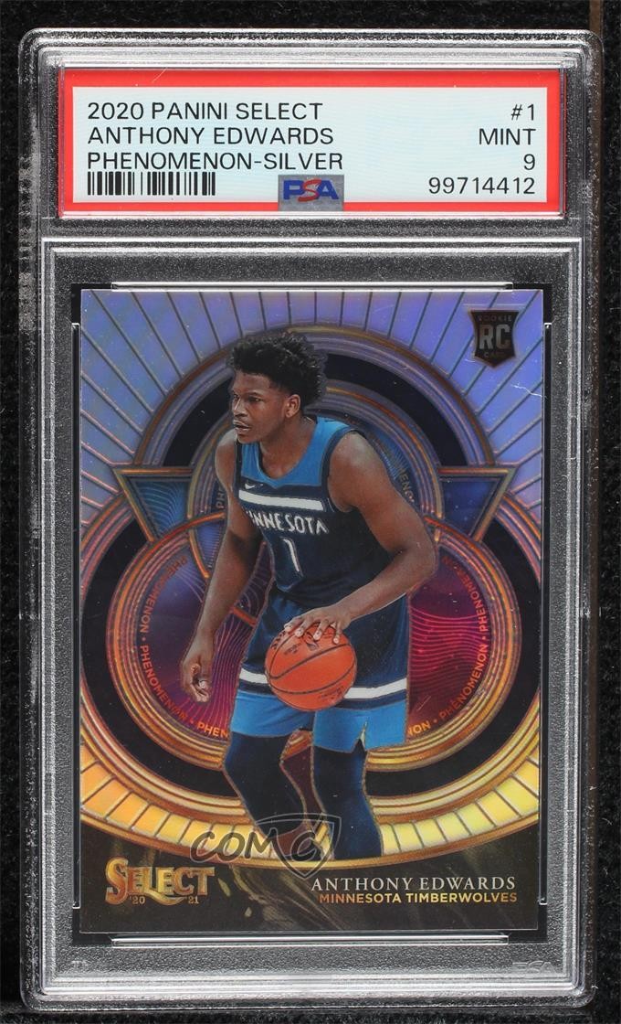 2020-21 Panini Select Phenomenon Silver Prizm Anthony Edwards #1 PSA 9 MINT 3z3
