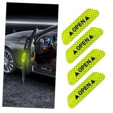 4PCS Car Door Open Warning Reflective Stickers, Night Visibility Car Anti GREEN