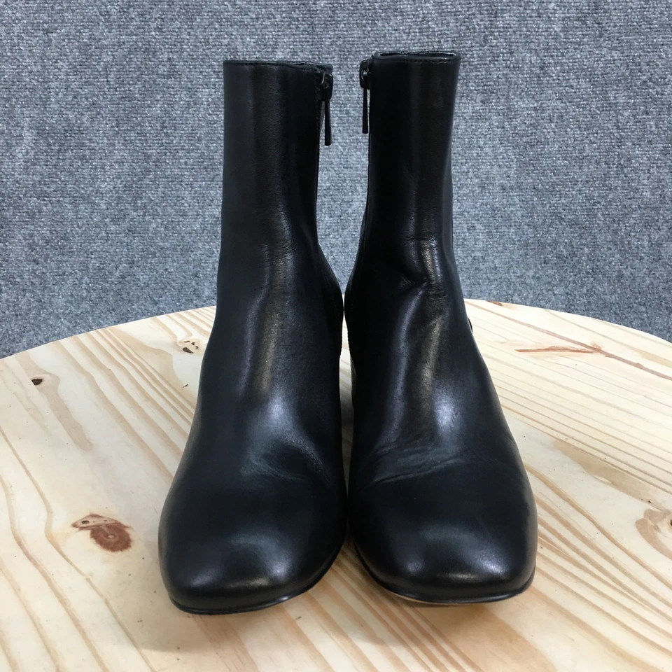 Donald Pliner Botas Mujer 6 M Cindee Botines Cuero Negro Cremallera Lateral Tacones Foto 4 de 4