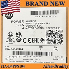 New 22A-D4P0N104 Ser A PowerFlex 4 AC Drive 480V 4A 1.5kW FRN 7.02 VIP