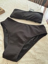 Zaful Black Two Piece Swimsuit Top  Bottom Size Medium