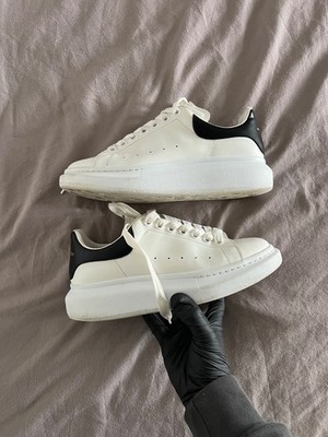 ALEXANDER MCQUEEN White Black Croc Oversized Sneakers Rare