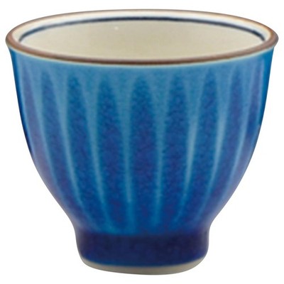 Kyo-Yaki Sake Cup Guinomi 6cm: Asagi-Kochi Light Blue Porcelain Japan