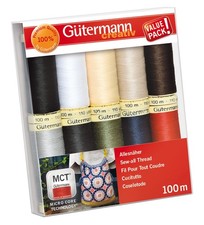 Gutermann 10 Pack 100M Sew All Thread Basic C...