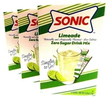 Sonic Limeade ~ Packets ~ Zero Sugar Free ~ Drink Mix ~ Lot of 3