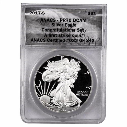 2017S American Silver Eagle $1 Congratulations Set ANACS PR 70 DCAM