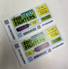 REPLICA FOO FIGHTERS 2026 UK TOUR SOUVENIR  TICKET STUB LIVERPOOL ANFIELD - RARE