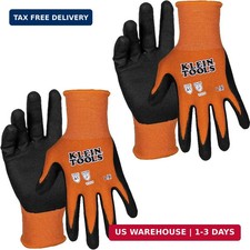 Klein Tools 60581 Work Gloves, Knit Dipped Cut Resistant ANSI A1 Nitrile Coated