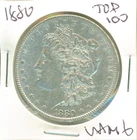 TOP 100 VAM, 1880 Morgan dollar - 8/7 "Spikes", AU details - RARE variety