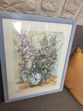 JEAN RAVENAUX ancien tableau huile sur papier aquarelle authentique nature morte