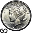 1925-S Peace Dollar, Beautiful Key Date, Lustrous Choice BU++, Bids: 850