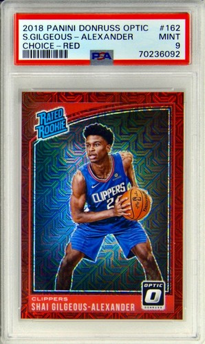 2018 Donruss Optic #162 Shai Gilgeous-Alexander CHOICE RED PRIZM /88 SP RC PSA 9 - Picture 2 of 3