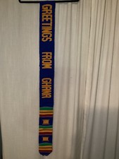 African Kente Cloth Stole Hand Woven Ashanti Tribe Ghana. 68  long x 4 1/2  wide