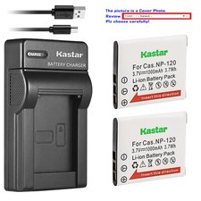 Kastar Battery Slim USB Charger for NP-120 BC-120 Casio Exilim EX-ZS10 EX-ZS12