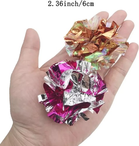 Confezione da 20 Palline Pieghevoli Giocattoli per Gatti, 6 cm/2,36 Pollici Grandi Palline Pieghevoli in Mylar Cat To - Foto 2 di 5