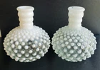 Vintage Moonglow Hobnail Fenton perfume bottles bud vases no stoppers set of two