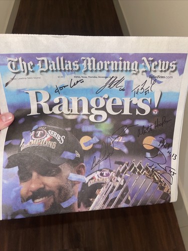 Autographed 2023 Texas Rangers World Series Newspaper - The Dallas ...