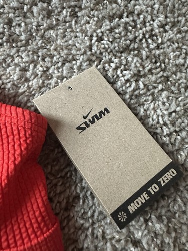 Nike Swim Elevated Essential Women's High-Neck Bikini Top Red Size Medium - Picture 6 of 11