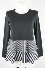 Alba Moda Shirt Damen Größe 36 38 40 42 46 Schwarz Weiß Oberteil Bluse Langarm