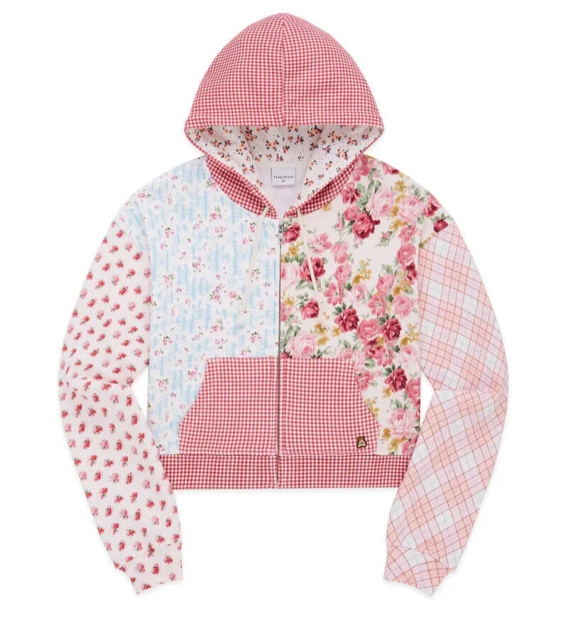 Teddy Fresh Quilted Bear Full Zip Hoodie Sweatshirt