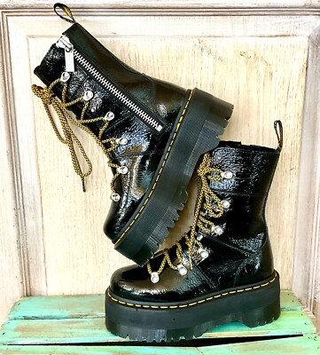 Urban Outfitters Dr Martens Ghilana Max Boot Platform Black Patent