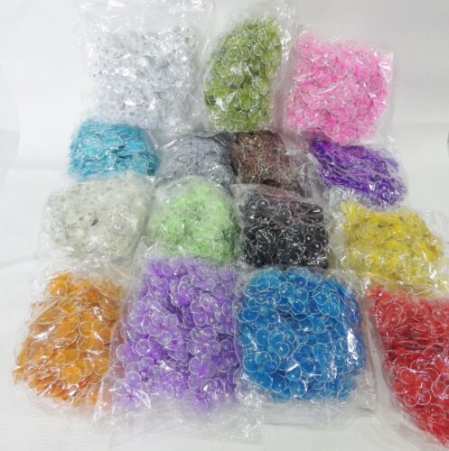 Wholesale pack of 100 Organza Gauze Glitter FLOWERS 25mm diameter 15 Colours