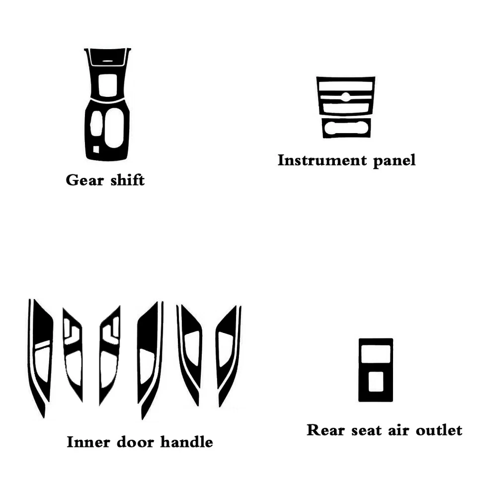 For Infiniti QX30 2017-2020 3D Carbon Fiber Pattern Interior DIY Trim Decals - Imagem 2 de 4