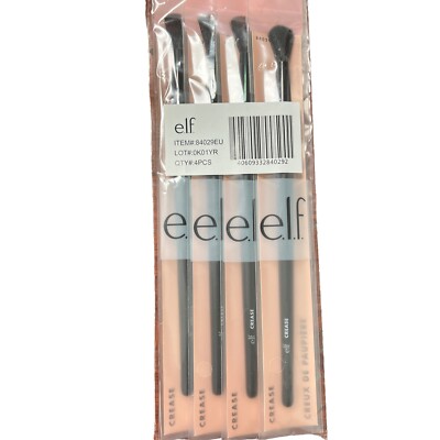 e.l.f. Crease Brush, Tapered End  Blends & Contours Eyeshadow 84029 4 Pack