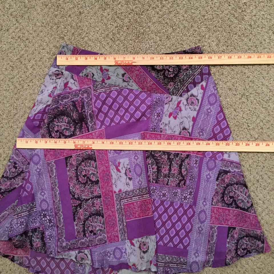 Falda B. Moss Talla 6 Púrpura Geométrica Hasta la Rodilla Forrada Ligera Línea A Foto 3 de 4