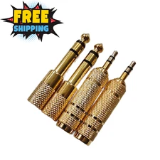 4 Pack 3.5mm to 6.35mm & 6.35mm to 3.5mm Audio Adapter Stereo Jack Converter