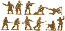 Matchbox WWII U.S. Infantry - 15 54mm unpainted figures mint in sealed bag