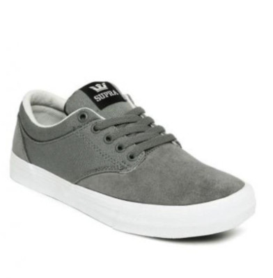 Men Supra Grey suede Chino s54505 SIZE 7  magnet-white style 08051-005-M