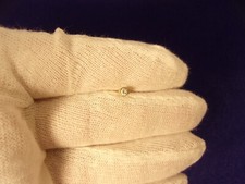 EXCELLENT LITTLE 14K YELLOW GOLD 2.25mm DIAMETER CUBIC ZIRCONIA CZ STUD EARRING