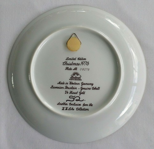 Vintage, 1976 Lindner, Kueps of Bavaria 24 Karat Gold, "Joy of Christmas" Plate - Picture 7 of 8
