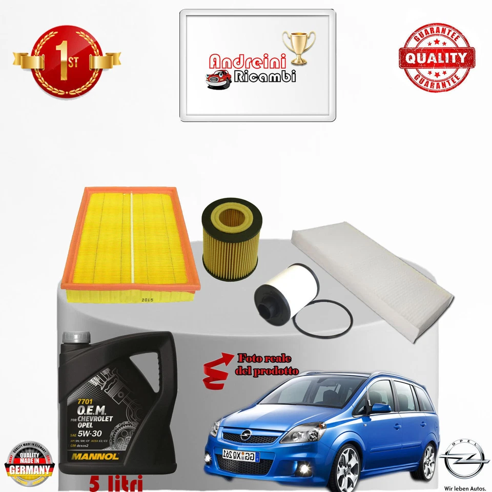 KIT TAGLIANDO FILTRI + OLIO OPEL ZAFIRA B 1.9 CDTi 110KW 150CV DAL 2006 ->