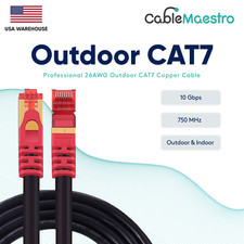 Outdoor CAT7 Copper 26AWG Network Patch Cable Cord SFTP Ethernet LAN Cable Lot