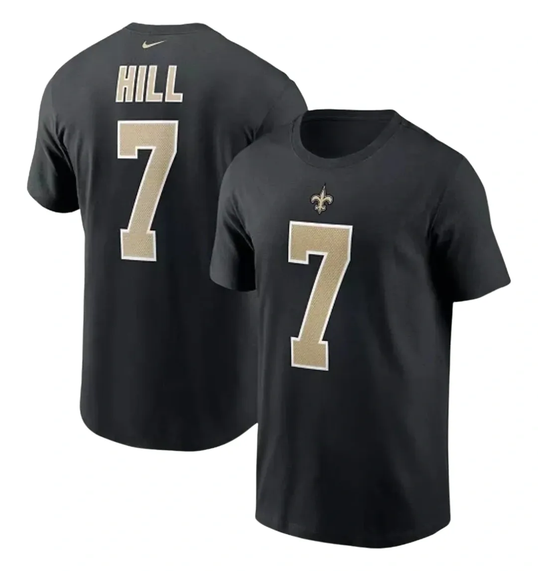 New Orleans Saints Men's Taysom Hill Black Game Day Jersey T-shirt