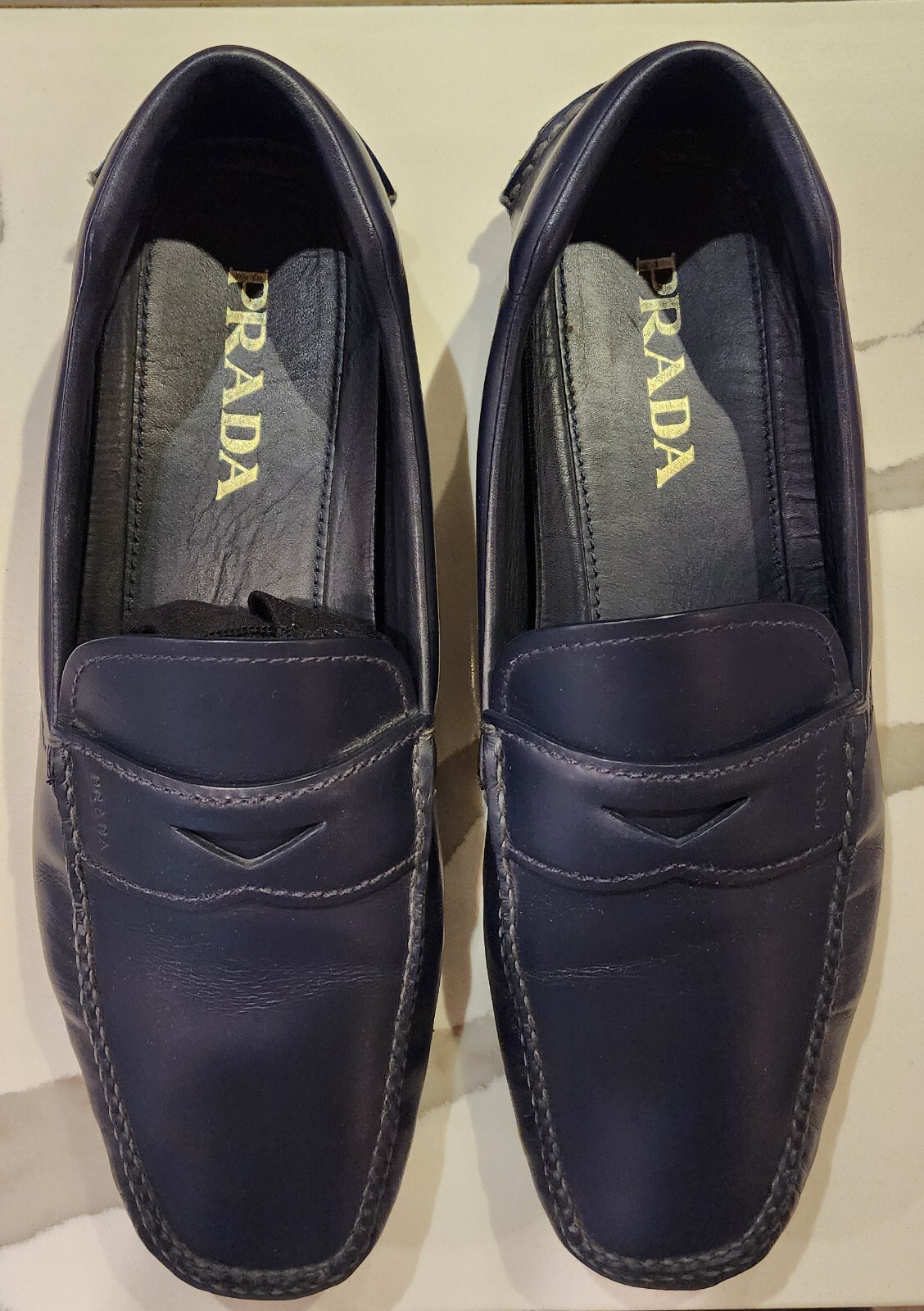 PRADA men's loafers in size 9 - classic luxury footwear-image