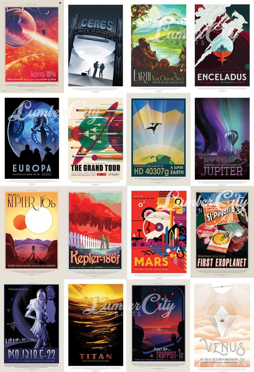 NASA JPL Space Tourism Posters Full Set 16 Prints 19