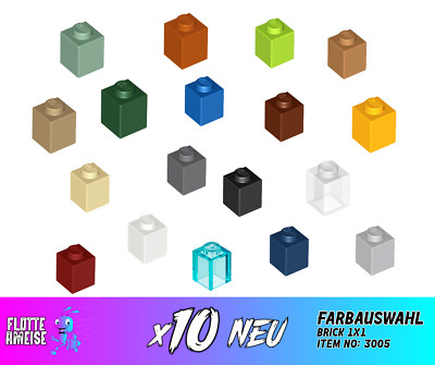 10x LEGO 3005   10x 1x1 Brick   Stein   Basic    Farbauswahl 