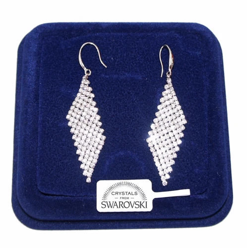 Orecchini da donna pl. oro bianco 18K con cristalli Swarovski SW84/2 - Foto 2 di 2