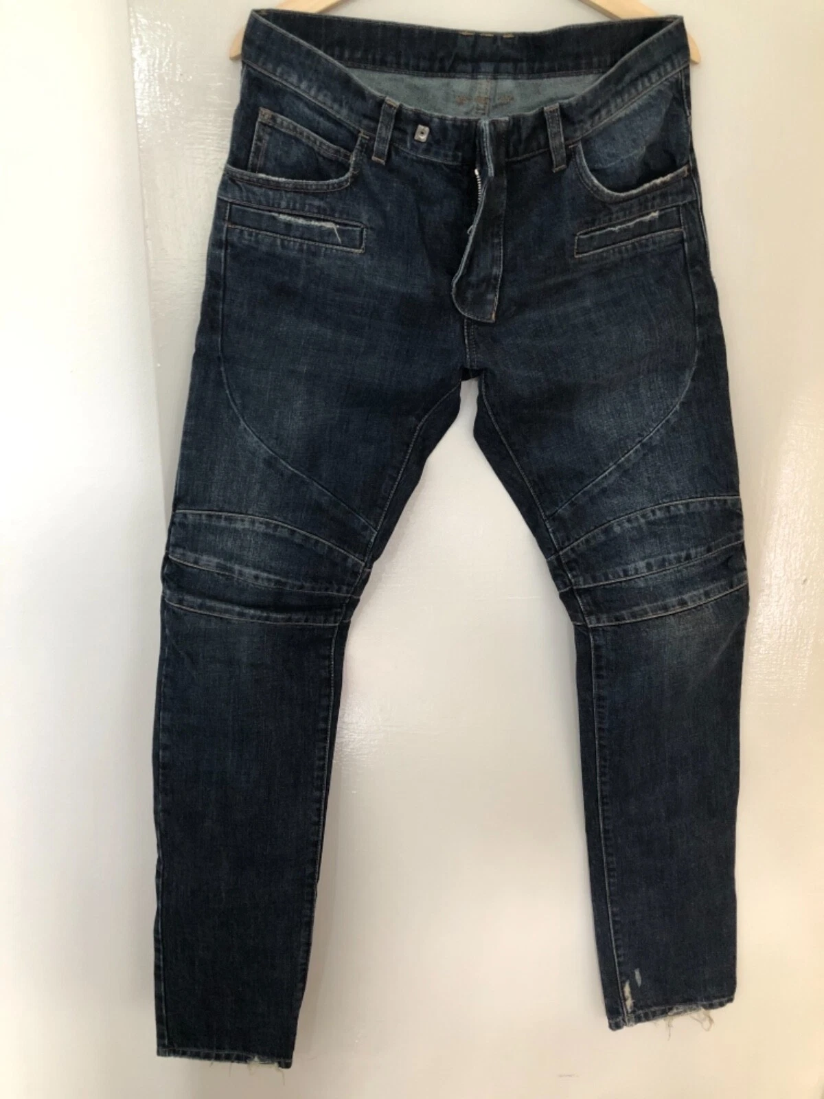 Balmain — 100% authentic Balmain distressed biker jeans, size 32