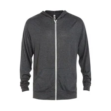 Platinum Delta Apparel P910T Tri-Blend Full Zip Lightweight Hoodie - Gray - S-2X