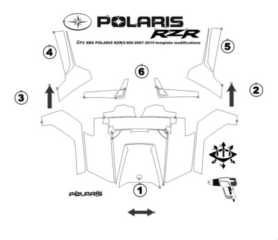 UTV SBS POLARIS 800 S RZR 2007-2015 Vector template Format Ai Cdr U20