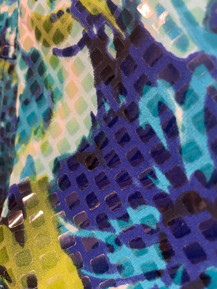 Elementz Petite Medium Blue Green Jacket with Clear Raised Texture - Image 3 of 4