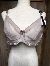 Curvy Couture  Women’s Sheer Mesh Unlined Underwire  Full Coverage Bra 42D NWT