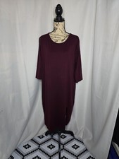 Love Chesley Maroon Dress With Side Slit Women's Size 2X