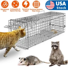 Live Animal Trap Extra Large Rodent Cage Garden Rabbit Raccoon Cat 24"X8"X 7.5"