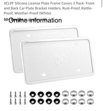 XCLPF Silicone License Plate Frame Covers 2 Pack