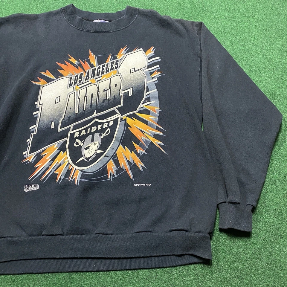 Sudadera De Colección Los Angeles Raiders Para Hombres XL Negra 90S NFL Fútbol Suéter Foto 2 de 4